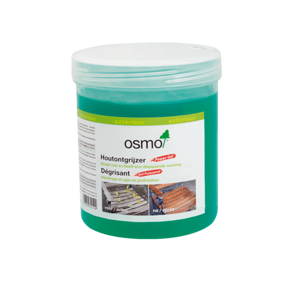 Osmo Power-Gel Houtontgrijzer 0.5 Liter | Ontgrijzer Douglas hout & Hardhout | Ontgrijzer voor al het Buitenhout | Teak Reiniger